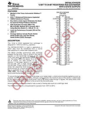 74ALVCH16270DGGRG4 datasheet  